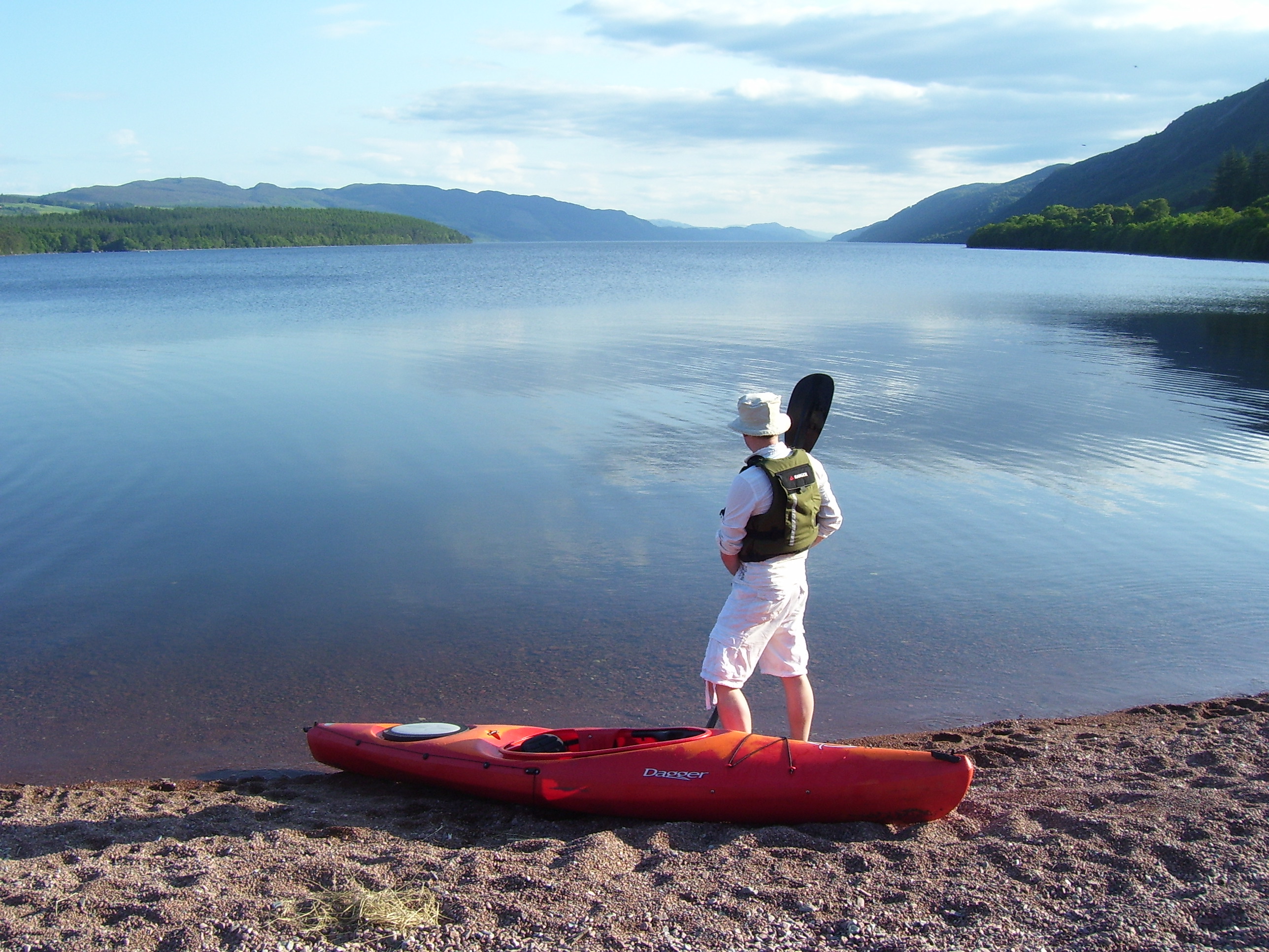 Kayaking across Lock Ness